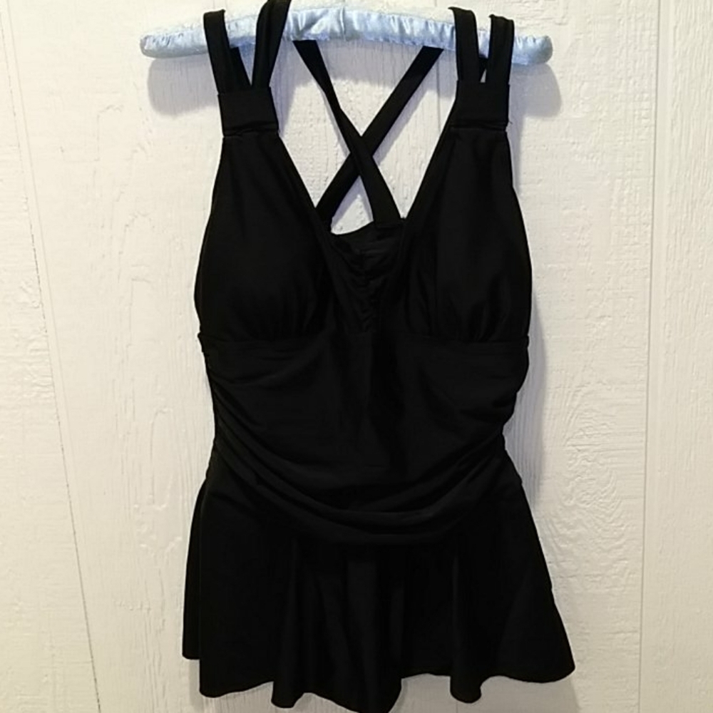 black one piece bathing suit Large